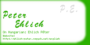 peter ehlich business card